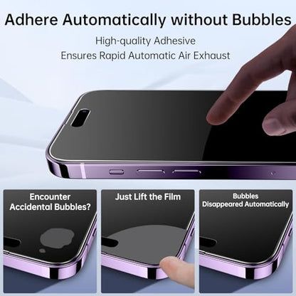 SYNCWIRE Privacy Screen Protector for iPhone 14 Pro Max with Easy Installation Kit, [Military-Grade Protection] 9H Shatterproof Full Coverage Anti-Spy Tempered Glass, 6.7 inch [2-Pack] - size: iPhone 14 Pro Max