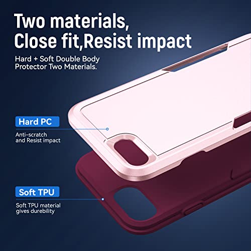 for iPhone SE Case 2022(3rd)/2020(2nd)/iPhone 7/8 Case, with Screen Protector,[Military Grade Drop Tested] Heavy-Duty Tough Rugged Shockproof Protective Phone Case, Pink - color: Pink