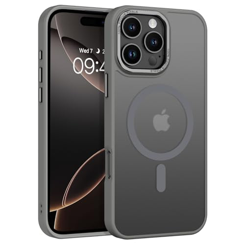 BENTOBEN Magnetic for iPhone 16 Pro Max Case,(Compatible with MagSafe) (Military Grade Drop Protection) Slim Translucent Matte Shockproof with Anti-Fingerprint Phone Case 6.9",Gray - color: Gray