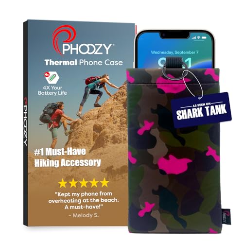 PHOOZY Apollo II Thermal Phone Case with NASA-Derived Technology - Extends Battery Life 4X in Hot or Cold Weather - Military Grade 8-Foot Drop Protection Insulated Pouch - Medium Pink Camo - color: Apollo II Pink Camo, size: MEDIUM