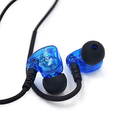 Granvela GV1 HD Sports in-Ear Headphones, IPX5 Waterproof Running Earbuds Wired with Mic, Phone-Call Answering,Memory Wire Earhook and Clip - Blue - color: Blue