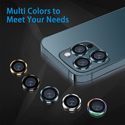 Compatible with iPhone 12 Pro Max Camera Lens Protector, Anti-Scratch 9H Tempered Glass Metal Camera Screen Protector Shockproof Cover for iPhone 12 Max 6.7 inch -3 Pcs Silver - color: Silver