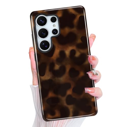 Magnetic for Samsung Galaxy S25 Ultra Case Cute Aesthetic, Amber Leopard | Dual Layers Protection Design, Compatible with Magsafe, Sturdy Shockproof Protective Phone Cover - color: Amber Leopard, size: for Samsung Galaxy S25 Ultra