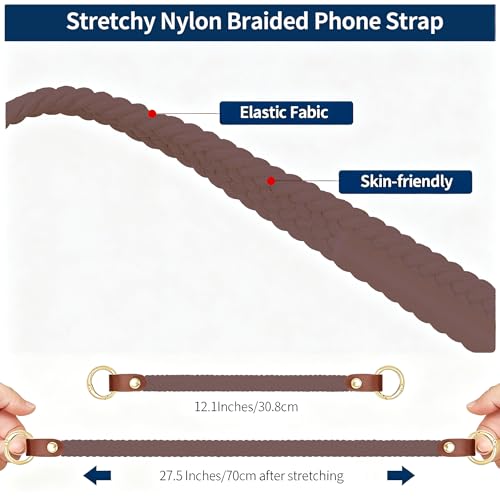 Hovmwey Stretchy Phone Lanyard Tether, 2 Pack Phone Leash Anti-theft Phone Strap for Anti-drop Outdoor Hiking Cycling Climbing Universal for Most Cell Phones, Smoky Violet - color: Smkoy Violet