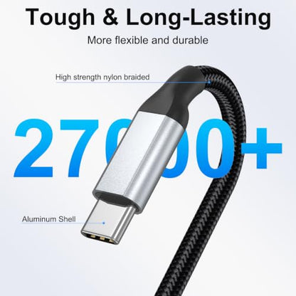 USB C to USB C Cable 3FT 2 Pack 60W Fast Charging USBC Charger - size: 3 ft