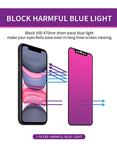 2 Pack Tempered Glass for iPhone 11/XR Privacy Screen Protector - color: For iPhone 11 (red)