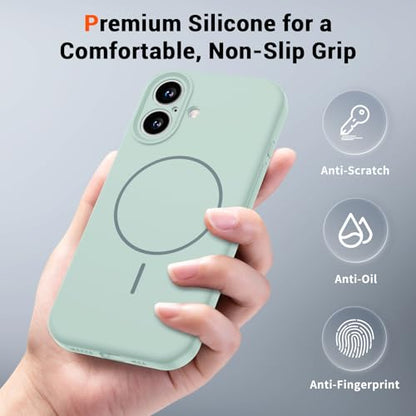 SUPFINE Silicone & Magnetic for iPhone 17 Case - color: Aquamarine, size: iPhone 17