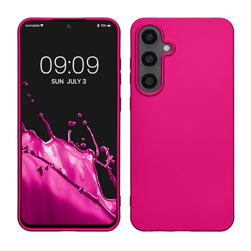 kwmobile Case Compatible with Samsung Galaxy S24 FE Case - Soft Slim Metallic TPU Silicone Cover - Metallic Pink - color: metallic pink, size: Galaxy S24 FE