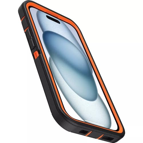 OtterBox iPhone 15, iPhone 14, & iPhone 13 (Only) Defender Series Case - Realtree Blaze Edge (Camo) - Rugged & Durable - with Port Protection - Holster Clip Includes - Microbial Defense Protection - color: Realtree Blaze Edge (Camo), style: Non-MagSafe