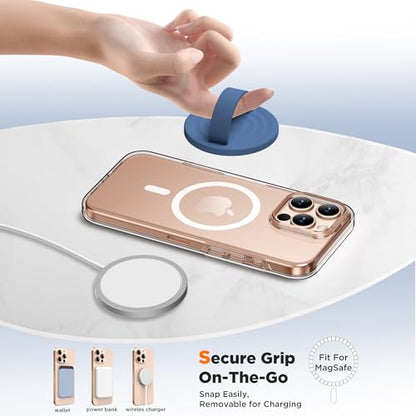 Magnetic Phone Grip for MagSafe, Silicone Ring Grip, Azure Blue - color: Azure Blue