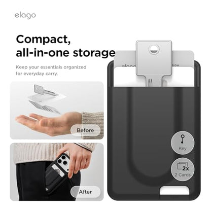 elago Key Magnetic Wallet Card Holder for iPhone - color: Black