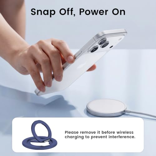 Double Sided Magnetic Kickstand,360°Rotation Cell Phone Grip Stand Finger Ring for iPhone 17 Pro Max 16 15 14 13 12 MagSafe Accessories,Fit Magnetic Car Mount, Blue - color: Blue