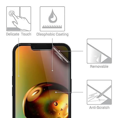 kwmobile Set of 3 Screen Protectors Compatible with Apple iPhone 13 / iPhone 14 - Anti-Glare Anti-Fingerprint Display Films - Matte