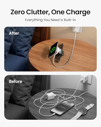 VRURC 3 in 1 Charging Station for Apple,Qi2.2 25W Wireless Charger Dock - color: White