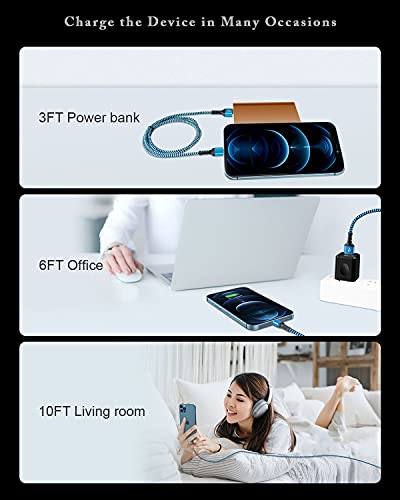 iPhone Charger Cable 6FT MFi Certified USB to Lightning Fast Charging Cable - size: 6FT