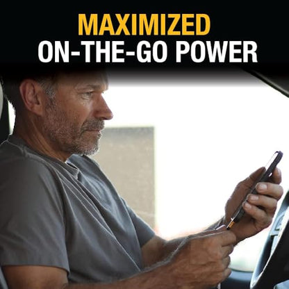 DEWALT Heavy Duty 72W 5 Port USB Car Charger Multiport, iPhone 17 Multi USB