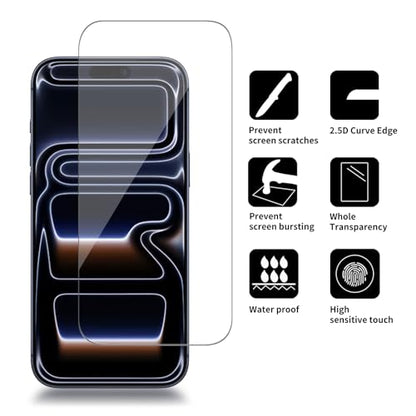 4 Pack Glass Screen Protector Compatible for iPhone 17 Pro Max 6.9 inch 2025 [9H Hardness]-HD Screen Tempered Glass, Scratch Resistant,Easy Install [Case Friendly] - size: iPhone 17 Pro Max