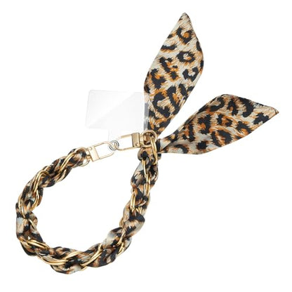 ZOOEASS Phone Wrist Lanyard Gold Metal Scarf Phone Charm Strap with Tether Tab Women Phone Chain Accessories for Handbags - color: Style 4