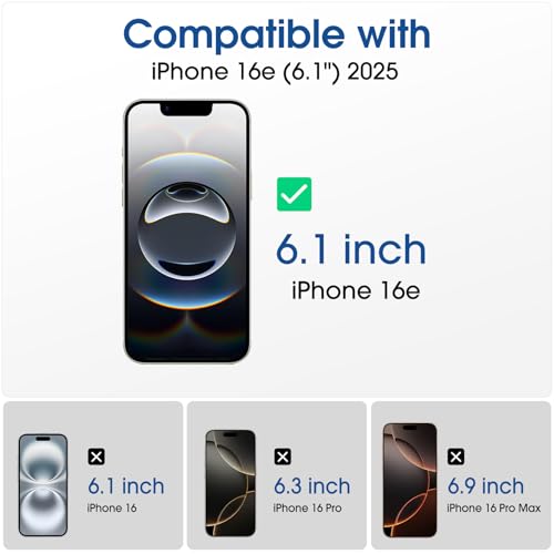 amFilm OneTouch for iPhone 17e / iPhone 16e Screen Protector Tempered Glass - size: IPH16e-6.1”