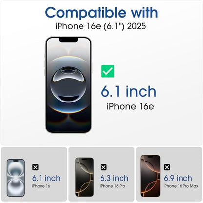 amFilm OneTouch for iPhone 17e / iPhone 16e Screen Protector Tempered Glass - size: IPH16e-6.1”