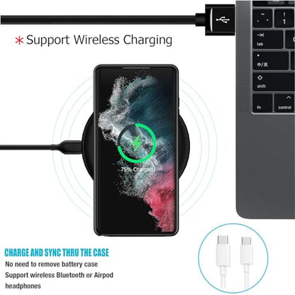 Battery Case for Galaxy S22 Ultra/S23 Ultra, [12000mAh] Slim Portable Protective Fast Charging Case Backup Power Bank Battery Case Compatible with Galaxy S22 Ultra/S23 Ultra-6.8 inch-Black - size: Galaxy S22 Ultra/S23 Ultra