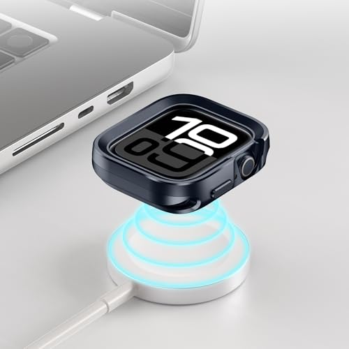 Amizee 2 in 1 Metal Rugged Case Compatible with Apple Watch Series 11/10 42mm, Aluminum Shockproof Protective Bumper Cover for iWatch 42mm, Blue - color: Blue, size: 42 mm