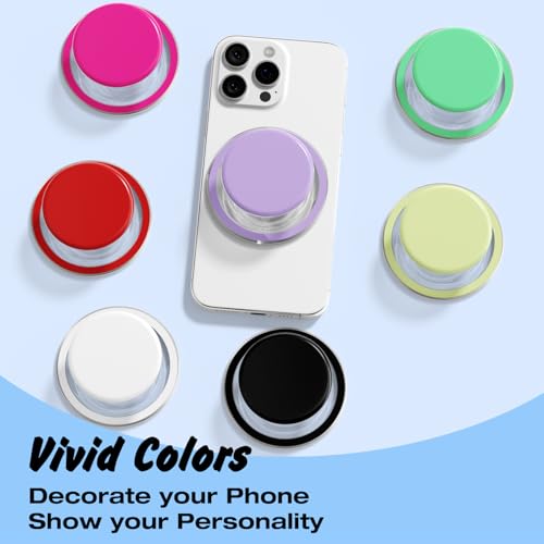 Svanove Magnetic Cell Phone Grip Compatible with Magsafe, Collapsible Phone Stand Holder Round Expanding Kickstand for iPhone Samsung Mobile Phones, Cute Soft Silicone Glossy Jelly, Purple Lavender - color: Purple, style: Magnetic