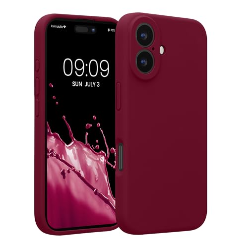 kwmobile Case Compatible with Apple iPhone 16 Case - Slim TPU Silicone Phone Cover - Soft Touch Finish - Rhubarb Red - color: Rhubarb Red, size: iPhone 16