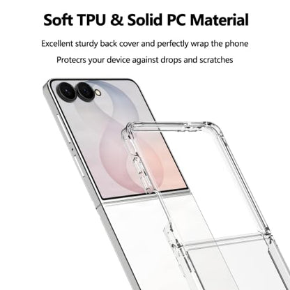 Clear Case for Samsung Galaxy Z Flip 8 Case, with 2 Pack Screen Protector, Ultra-Thin Transparent Hard PC and Soft TPU Cover Phone Case for Z Flip 8 Folding Convenient Slim Fit Cover Case - color: Samsung Galaxy Z Flip 8