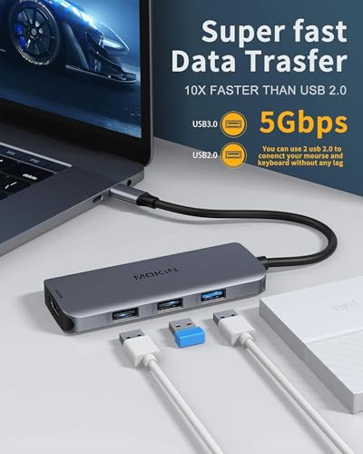 MOKiN USB C Docking Station Dual Monitor 2 HDMI for Dell/Lenovo/HP Laptop