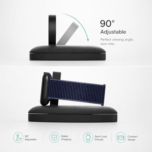 PZOZ Charging Stand for Apple Watch, Cable Management, 90° Nightstand Dock