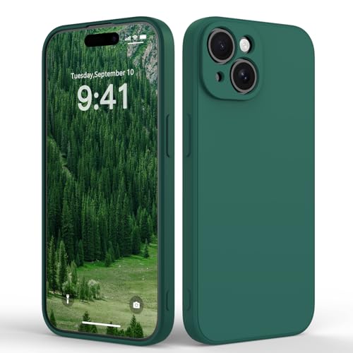 Suitable for iPhone 15 Phone Case, Ultra Thin TPU Shockproof Anti-Scratch Case, Soft Fall-Resistant Phone case, Solid Color Phone Cover for iPhone 15, Dark Green - color: Dark Green, size: iPhone 15