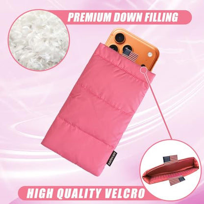 Thermal Phone Case Prevent OVERHEATING in The Sun, Cellphone Pouch for Camping Prevents Freezing, Extends Battery Life, Outdoor Warm Cover Bags for iPhone,Samsung Galaxy (Pink) - color: Pink