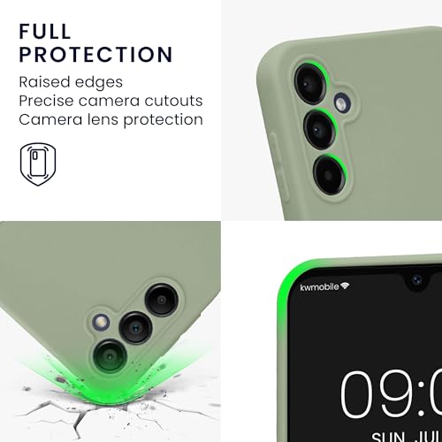 kwmobile Case Compatible with Samsung Galaxy A14 5G Case - Protective Slim TPU Phone Cover - Soft Matte Finish - Gray Green - color: gray green, size: Galaxy A14 5G