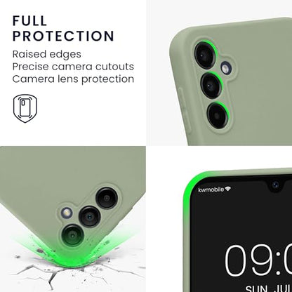 kwmobile Case Compatible with Samsung Galaxy A14 5G Case - Protective Slim TPU Phone Cover - Soft Matte Finish - Gray Green - color: gray green, size: Galaxy A14 5G