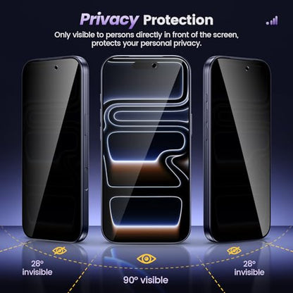 Maxdara 2 Pack for iPhone 17 Pro Max Privacy Screen Protector