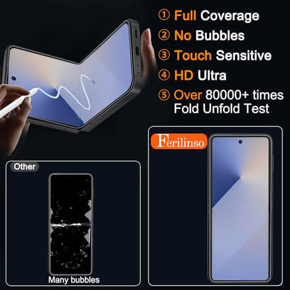 Ferilinso Screen Protector for Samsung Galaxy Z Flip 7, Tempered Glass Back - size: Samsung Galaxy Z Flip 7-Clear