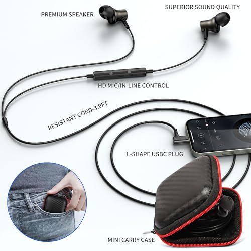 USB C Headphones Wired for iPad/iPhone 18 Pro Max Duo 17 Air 16 15 Plus - color: Gunmetal