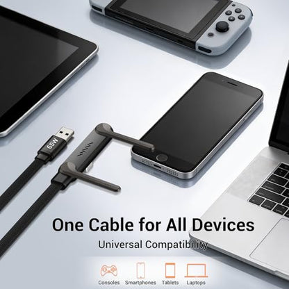 Invisible Holder Charger, 65W PD 4.9FT, 2-in-1 - size: 1PCS ( USB-A to C )