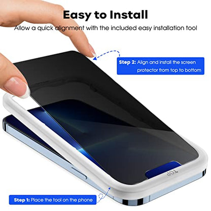 JETech Privacy Screen Protector for iPhone 13 Pro Max, 2+2 Pack - size: iPhone 13 Pro Max