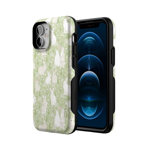 Casely iPhone 12 Mini Case | Hop to it | Green Bunny | Bold Protective Design | Compatible with MagSafe - color: Hop to it | Green Bunny, size: Iphone 12 Mini