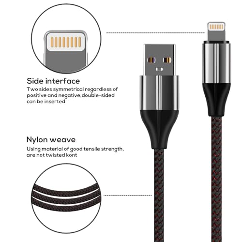 Short iPhone Charger [MFi Certified], 3 Pack 1 feet Short Lightning Cable & Data Sync Fast 1 Foot iPhone Cord Compatible with iPhone Xs max/xr/x/8/8 Plus/7/7 Plus/6/6s Plus/5s/5,iPad (Black)