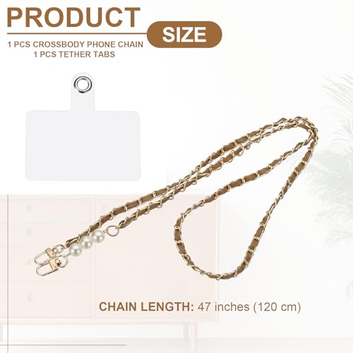 uxcell Phone Lanyard, Crossbody Cellphone Chain with Tether Tabs - color: Coffee