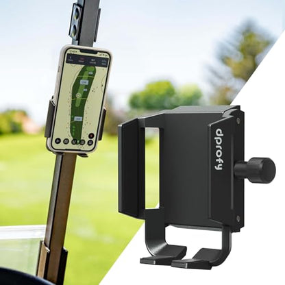 Dprofy Golf Cart Phone Holder Strong Magnetic Golf Cart Phone Mount Golf Accessories Fit for All Popular Smart Phones Special Design for Thick Case and Ring Holder (Black) - color: Black