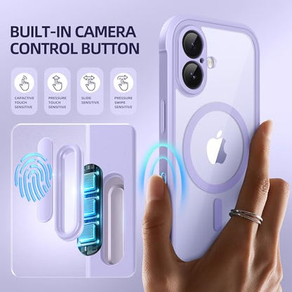 BERFY for iPhone 17 Case, Compatible with MagSafe, Built-in Privacy Screen Protector, Camera Protection, Shockproof Full Body Phone Case 6.3", Clear Lilac