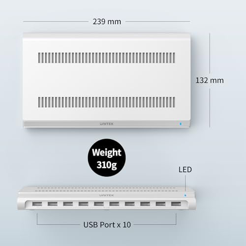 Unitek Charging Station for Multiple Devices, USB Charger Dock with SmartIC