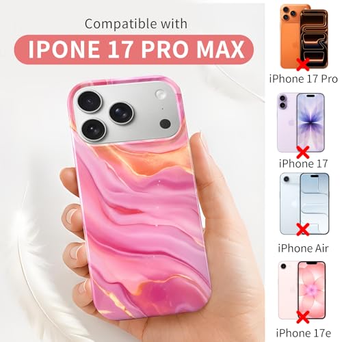 Case Compatible with iPhone 17 Pro Max, 2025 Anti-Yellow Ultra Transparent Soft TPU Phone Case, Shockproof Anti-Slip Slim Lightweight Full Coverage Protective (Marble Pattern 4) - color: Marble pattern 4