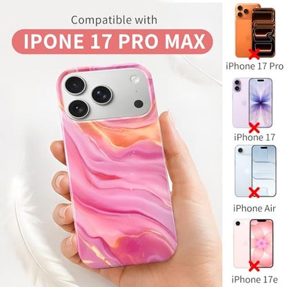 Case Compatible with iPhone 17 Pro Max, 2025 Anti-Yellow Ultra Transparent Soft TPU Phone Case, Shockproof Anti-Slip Slim Lightweight Full Coverage Protective (Marble Pattern 4) - color: Marble pattern 4