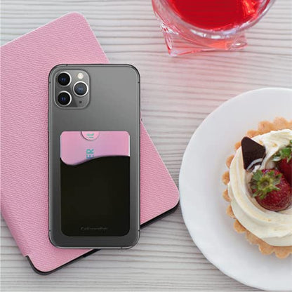 USA Merchant Redesigned Card Holder - Silicone Stick on Cell Phone Wallet with Pocket for Credit Card ID Business Card - iPhone Android & Smartphones (Black) - color: Black