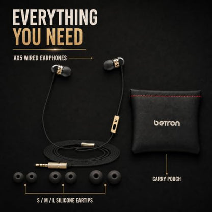 Betron AX5 Earphones Wired Earbud Headphones with Microphone
